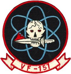 Fighter Squadron 151 (VF-151)
Established as Fighter Squadron TWENTY THREE (VF-23) on 6 Aug 1948. Redesignated Fighter Squadron ONE HUNDRED FIFTY ONE (VF-151) "Vigilantes" on 23 Feb 1959; Fighter Attack Squadron ONE HUNDRED FIFTY ONE (VFA-151) on 1 Jun 1986-.

McDonnell F3H-2 Demon
McDonnell Douglas F-4B/N/J/S Phantom II

Insignia approved by CNO on 26 May 1955.

