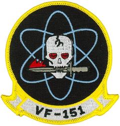 Fighter Squadron 151 (VF-151)
Established as Fighter Squadron TWENTY THREE (VF-23) on 6 Aug 1948. Redesignated Fighter Squadron ONE HUNDRED FIFTY ONE (VF-151) "Vigilantes" on 23 Feb 1959; Fighter Attack Squadron ONE HUNDRED FIFTY ONE (VFA-151) on 1 Jun 1986-.

McDonnell F3H-2 Demon
McDonnell Douglas F-4B/N/J/S Phantom II

Insignia approved by CNO on 26 May 1955.


