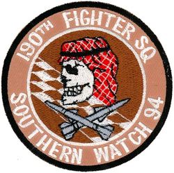 190th Fighter Squadron Operation SOUTHERN WATCH 1994
Keywords: desert