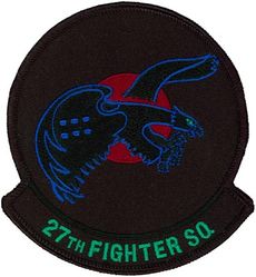 27th Fighter Squadron Morale
Organized as 21 Aero Squadron on 15 Jun 1917. Redesignated as: 27 Aero Squadron on 23 Jun 1917; 27 Squadron (Pursuit) on 14 Mar 1921; 27 Pursuit Squadron on 25 Jan 1923; 27 Pursuit Squadron (Interceptor) on 6 Dec 1939; 27 Pursuit Squadron (Fighter) on 12 Mar 1941; 27 Fighter Squadron (Twin Engine) on 15 May 1942; 27 Fighter Squadron, Two Engine, on 28 Feb 1944. Inactivated on 16 Oct 1945. Redesignated as: 27 Fighter Squadron, Single Engine, on 5 Apr 1946; 27 Fighter Squadron, Jet Propelled, on 20 Jun 1946. Activated on 3 Jul 1946. Redesignated as: 27 Fighter Squadron, Jet, on 15 Jun 1948; 27 Fighter-Interceptor Squadron on 16 Apr 1950; 27 Tactical Fighter Squadron on 1 Jul 1971; 27 Fighter Squadron on 1 Nov 1991-.
