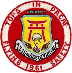 315th Air Division Pacific Air Forces Flying Safety Award 1961 
