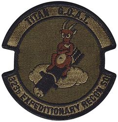 323d Expeditionary Reconnaissance Squadron Pocket Tab
Constituted 323d Bombardment Squadron (Heavy) on 28 Jan 1942. Activated on 15 Apr 1942. Inactivated on 7 Nov 1945. Redesignated 323d Reconnaissance Squadron on 11 Jun 1947. Activated on 1 Jul 1947. Inactivated on 10 Nov 1948. Redesignated 323d Strategic Reconnaissance Squadron on 16 May 1949, Activated on 1 Jun 1949. Redesignated 323d Strategic Reconnaissance Squadron (Medium) on 1 Nov 1950. Inactivated on 8 Nov 1957. Redesignated 323d Expeditionary Reconnaissance Squadron in 2013-.
Keywords: OCP