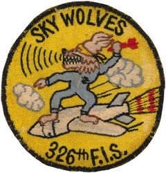 326th Fighter-Interceptor Squadron
Constituted 326th Fighter Squadron on 24 Jun 1942. Activated on 10 Jul 1942. Disbanded on 31 Mar 1944. Reconstituted, and redesignated 326th Fighter Interceptor Squadron on 23 Mar 1953. Activated on 18 Dec 1953. Inactivated on 2 Jan 1967.
