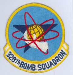 328th Bombardment Squadron, Heavy
Constituted 328 Bombardment Squadron (Heavy) on 28 Jan 1942. Activated on 1 Mar 1942. Redesignated: 328 Bombardment Squadron, Heavy on 20 Aug 1943; 328 Bombardment Squadron, Very Heavy on 23 May 1945; 328 Bombardment Squadron, Medium on 28 May 1948; 328 Bombardment Squadron, Heavy on 1 Feb 1955; 328 Bomb Squadron on 1 Sep 1991. Inactivated on 15 Jun 1994.
Emblem. Approved on 12 Apr 1955.

