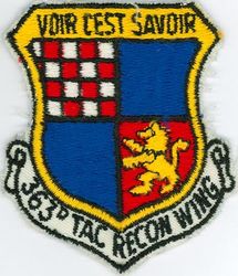 363d Tactical Reconnaissance Wing
Translation: VOIR CEST SAVIOR = To See is to Know
