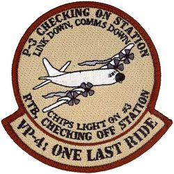 Patrol Squadron 4 (VP-4)
Established as Bombing Squadron ONE HUNDRED FORTY FOUR (VB-144) on 1 July 1943. Redesignated Patrol Bombing Squadron ONE HUNDRED FORTY FOUR (VPB-144) on 1 October 1944. Redesignated Patrol Squadron ONE HUNDRED FORTY FOUR (VP-144) on 15 May 1946. Redesignated Medium Patrol Squadron (Landplane) ONE HUNDRED FORTY FOUR (VP-ML-4) on 15 November 1946. Redesignated Patrol Squadron FOUR (VP-4) on 1 September 1948, the second squadron to be assigned the VP-4 designation.

Lockheed P-3C UIIIR Orion, 1992-.

The Skinny Dragon design was altered slightly in honor of the squadron’s 50th anniversary in 1993. Approved by CNO on 25 Mar 1993.

