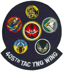 405th Tactical Training Wing Gaggle
Gaggle: 461st Tactical Fighter Training Squadron, 555th Tactical Fighter Training Squadron, 550th Tactical Fighter Training Squadron, 425th Tactical Fighter Training Squadron, 426th Tactical Fighter Training Squadron & 405th Tactical Training Squadron. 
