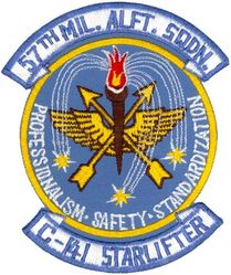 57th Military Airlift Squadron, Training
Constituted 57 Troop Carrier Squadron on 12 Nov 1942. Activated on 18 Nov 1942. Inactivated on 25 Mar 1946. Activated in the Reserve on 3 Aug 1947. Redesignated 57 Troop Carrier Squadron, Medium on 27 Jun 1949. Ordered to active service on 15 Oct 1950. Inactivated on 14 Jul 1952. Activated in the Reserve on 14 Jul 1952. Inactivated on 1 Apr 1954. Redesignated 57 Military Airlift Squadron, Training, and activated, on 27 Dec 1965. Organized on 8 Jan 1966. Redesignated 57 Airlift Squadron on 27 Aug 1991. Inactivated on 30 Sep 2001. Redesignated 57 Weapons Squadron on 30 May 2003. Activated on 1 Jun 2003-.
