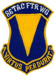 86th Tactical Fighter Wing
German hand made and larger. Translation: VIRTUS PERDURAT = Courage Will Endure
