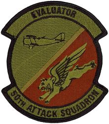 50th Attack Squadron Evaluator
Organized as 50 Aero Squadron on 6 Aug 1917.  Redesignated as: 50 Squadron on 14 Mar 1921; 50 Observation Squadron on 25 Jan 1923.  Inactivated on 1 Aug 1927.  Activated on 1 Nov 1930.  Redesignated as: 50 Reconnaissance Squadron on 25 Jan 1938; 50 Reconnaissance Squadron (Medium Range) on 6 Dec 1939; 50 Reconnaissance Squadron (Heavy) on 20 Nov 1940; 431 Bombardment Squadron, Heavy, on 22 Apr 1942; 431 Bombardment Squadron, Heavy, c. Apr 1944; 5 Reconnaissance Squadron, Very Long Range, Photo, on 29 Apr 1946.  Inactivated on 20 Oct 1947.  Redesignated as 50 Airmanship Training Squadron on 30 Sep 1983.  Activated on 1 Oct 1983.  Redesignated as: 50 Training Squadron on 31 Oct 1994; 50 Education Squadron on 1 Jan 2002.  Inactivated on 1 Aug 2005.  Redesignated as 50 Attack Squadron on 13 Feb 2018.  Activated on 27 Feb 2018.
Keywords: OCP