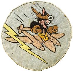 428th Fighter Squadron 
Constituted 428th Fighter Squadron on 26 May 1943. Activated on 1 Aug 1943. Inactivated on 5 Dec 1945.

Insignia approved unknown. Belgian embroidery on cotton.

Stations. Glendale, CA, 1 Aug 1943; Van Nuys Metropolitan Aprt, CA, 11 Oct 1943; Palmdale AAFld, CA, 2 Jan4 Feb 1944; Moreton, England, 12 Mar 1944; Neuilly, France, 6 Aug 1944; St Marceau, France, 2 Sep 1944; Peronne, France, 12 Sep 1944; Florennes, Belgium, 2 Oct 1944; Strassfeld, Germany, 30 Mar 1945; Langensalza, Germany, 22 Apr 1945; Schweinfurt, Germany, 16 Jun 1945; Stuttgart, Germany, 25 Oct-21 Nov 1945; Camp Kilmer, NJ, 4-5 Dec 1945.



