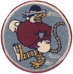 53d Pursuit Squadron, Fighter; 53d Fighter Squadron, Twin Engine; 53d Fighter Squadron and 53d Fighter Squadron, Single Engine
Constituted 53d Pursuit Squadron (Fighter) on 22 Nov 1940. Activated on 1 Jan 1941. Redesignated: 53d Fighter Squadron, (Twin Engine) on 15 May 1942; 53d Fighter Squadron on 28 Sep 1942; 53d Fighter Squadron, Single Engine, on 20 Aug 1943. Inactivated on 31 Mar 1946.

Insignia approved on 6 Apr 1944. US made, chenille embroidery on wool. 

Stations. Rio Hato, Panama, 1 Jan 1941; Albrook Field, CZ, 1 Jan 1941; Rio Hato, Panama, c. 21 Aug 1941; France Field, CZ, c. 12 Dec 1941; Chorrera, Panama, 7 Jan-8 Jun 1943; Charleston AAFld, SC, 23 Jun 1943; Biggs Field, TX, c. 15 Sep 1943; Ainsworth AAFld, NE, 23 Nov 1943-11 Mar 1944; Kingsnorth, England, 5 Apr 1944; Brucheville, France, c. 7 Jul 1944; Le Mans, France, c. 29 Aug 1944; Athis, France, c. 23 Sep 1944; Juvincourt, France, 5 Oct 1944; Le Culot, Belgium, c. 23 Oct 1944; Aachen, Germany, 28 Mar 1945; Niedermennig, Germany, 8 Apr 1945; Kassel/Rothwesten, Germany, 20 Apr 1945-15 Feb 1946.

