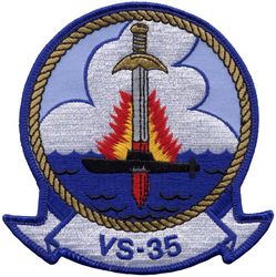 Sea Control Squadron 35 (VS-35)
Established as Air Anti Submarine Squadron THIRTY FIVE (VS-35) on 3 Jan 1961. Disestablished on 30 Jun 1973. Reestablished on 1 Oct 1976. Disestablished on 30 Mar 1977. Reestablished on 3 Mar 1987. Disestablished on 1 Jun 1988. Reestablished on 4 Apr 1991. Disestablished on 21 Mar 2005.

Grumman S2F-1S/2D/E Tracker, 1961-1973
Lockheed S-3A/B Viking, 1978-2005
