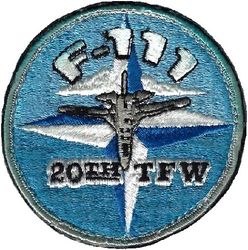 20th Tactical Fighter Wing F-111
Larger US made sewn to leather.
