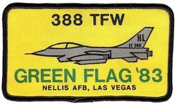 388th Tactical Fighter Wing Exercise GREEN FLAG 1983
Silkscreened hat patch.

