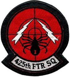 425th Fighter Squadron 
Cut edge, sewn to leather.
