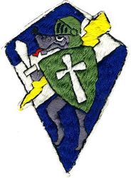481st Tactical Fighter Squadron and 523d Tactical Fighter Squadron
Combined 481 Crusaders  & 523 Hounds insignia. F-100 TDY 1964, RVN made.
