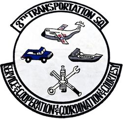 8th Transportation Squadron Morale
Back patch, Korean made.
