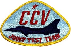 USAF Flight Dynamics Laboratory F-16 Control Configured Vehicle Joint Test Team
F-16A #72-1567 was rebuilt in December 1975 to become the USAF Flight Dynamics Laboratory’s Control Configured Vehicle (CCV). The F-16 CCV concept entails “decoupling” the aircraft’s flight control surfaces so that they can operate independently. This approach enables unusual maneuvers such as being able to turn the airplane without banking it. The ability to maneuver in one plane without simultaneously moving in another was seen as offering novel tactical performance capabilities for a fighter. 
